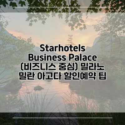 Starhotels Business Palace (비즈니스 중심) 밀라노 밀란 아고다 할인예약 팁