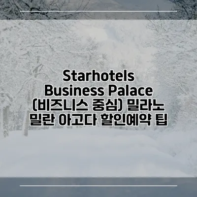 Starhotels Business Palace (비즈니스 중심) 밀라노 밀란 아고다 할인예약 팁
