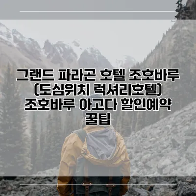 그랜드 파라곤 호텔 조호바루 (도심위치 럭셔리호텔) 조호바루 아고다 할인예약 꿀팁