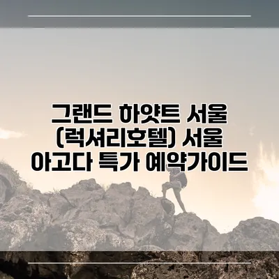 그랜드 하얏트 서울 (럭셔리호텔) 서울 아고다 특가 예약가이드