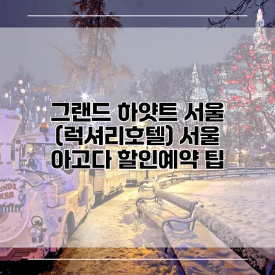 그랜드 하얏트 서울 (럭셔리호텔) 서울 아고다 할인예약 팁