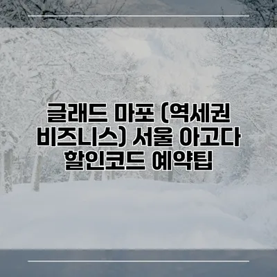 글래드 마포 (역세권 비즈니스) 서울 아고다 할인코드 예약팁