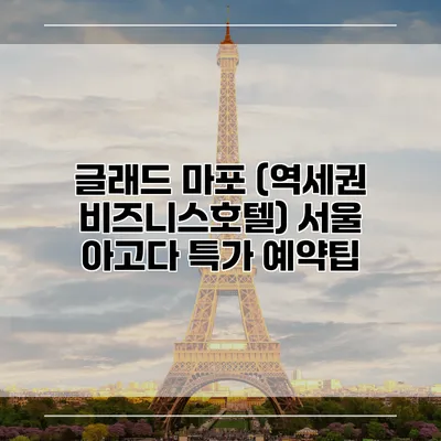 글래드 마포 (역세권 비즈니스호텔) 서울 아고다 특가 예약팁