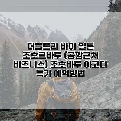 더블트리 바이 힐튼 조호르바루 (공항근처 비즈니스) 조호바루 아고다 특가 예약방법