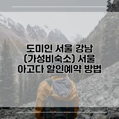 도미인 서울 강남 (가성비숙소) 서울 아고다 할인예약 방법