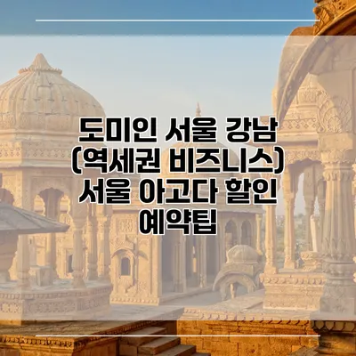 도미인 서울 강남 (역세권 비즈니스) 서울 아고다 할인 예약팁