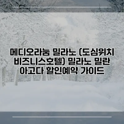 메디오라눔 밀라노 (도심위치 비즈니스호텔) 밀라노 밀란 아고다 할인예약 가이드
