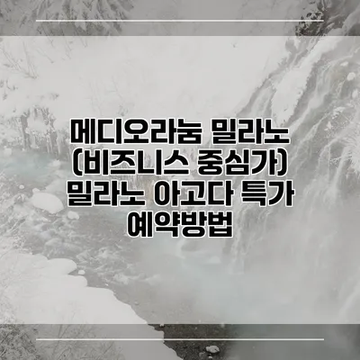 메디오라눔 밀라노 (비즈니스 중심가) 밀라노 아고다 특가 예약방법