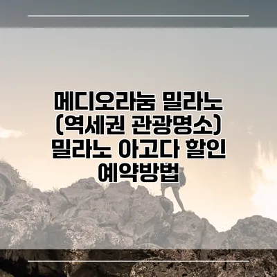 메디오라눔 밀라노 (역세권 관광명소) 밀라노 아고다 할인 예약방법