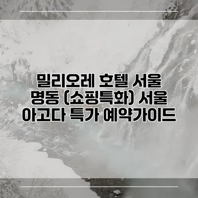 밀리오레 호텔 서울 명동 (쇼핑특화) 서울 아고다 특가 예약가이드