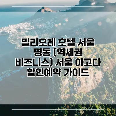 밀리오레 호텔 서울 명동 (역세권 비즈니스) 서울 아고다 할인예약 가이드