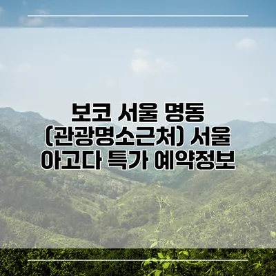 보코 서울 명동 (관광명소근처) 서울 아고다 특가 예약정보