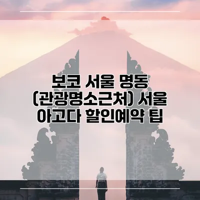보코 서울 명동 (관광명소근처) 서울 아고다 할인예약 팁