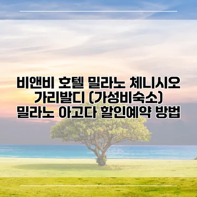 비앤비 호텔 밀라노 체니시오 가리발디 (가성비숙소) 밀라노 아고다 할인예약 방법