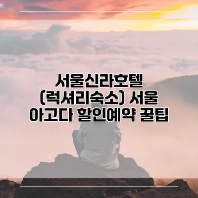 서울신라호텔 (럭셔리숙소) 서울 아고다 할인예약 꿀팁