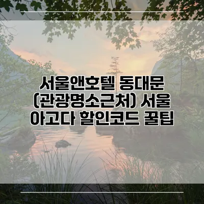 서울앤호텔 동대문 (관광명소근처) 서울 아고다 할인코드 꿀팁