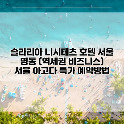 솔라리아 니시테츠 호텔 서울 명동 (역세권 비즈니스) 서울 아고다 특가 예약방법