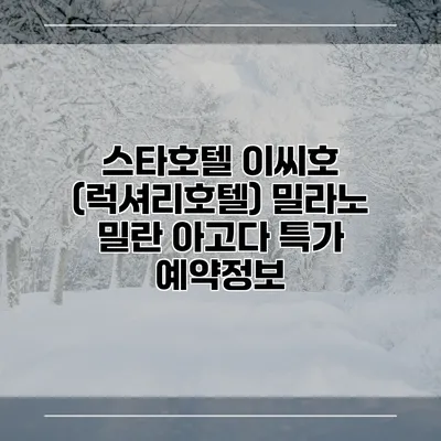 스타호텔 이씨호 (럭셔리호텔) 밀라노 밀란 아고다 특가 예약정보