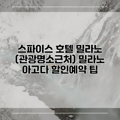 스파이스 호텔 밀라노 (관광명소근처) 밀라노 아고다 할인예약 팁