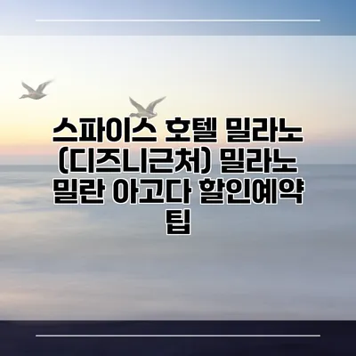 스파이스 호텔 밀라노 (디즈니근처) 밀라노 밀란 아고다 할인예약 팁