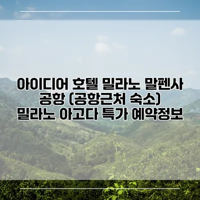 아이디어 호텔 밀라노 말펜사 공항 (공항근처 숙소) 밀라노 아고다 특가 예약정보