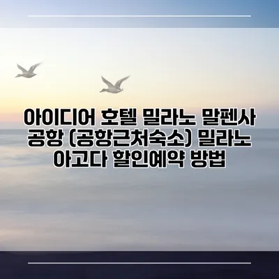 아이디어 호텔 밀라노 말펜사 공항 (공항근처숙소) 밀라노 아고다 할인예약 방법