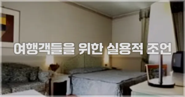 여행객들을 위한 실용적 조언