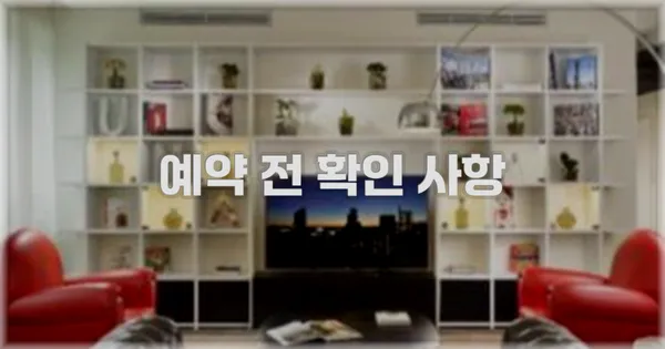 예약 전 확인 사항