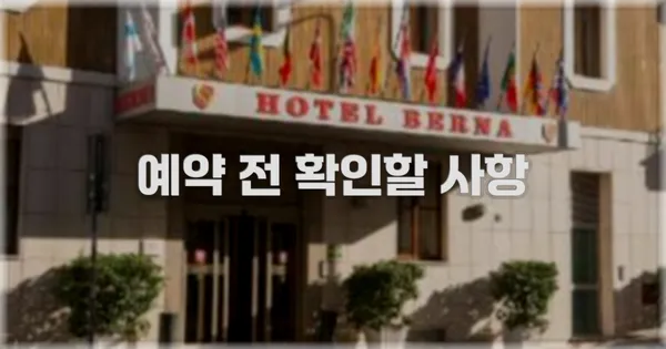 예약 전 확인할 사항