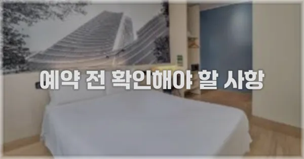 예약 전 확인해야 할 사항