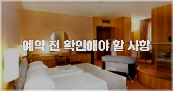 예약 전 확인해야 할 사항