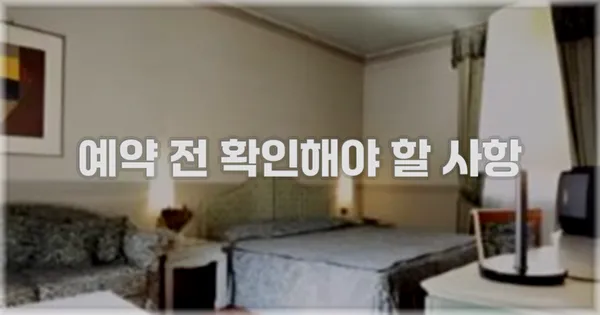 예약 전 확인해야 할 사항