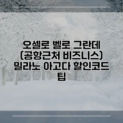 오셀로 벨로 그란데 (공항근처 비즈니스) 밀라노 아고다 할인코드 팁