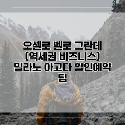 오셀로 벨로 그란데 (역세권 비즈니스) 밀라노 아고다 할인예약 팁