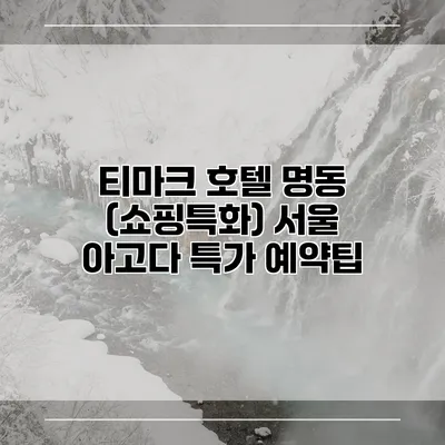 티마크 호텔 명동 (쇼핑특화) 서울 아고다 특가 예약팁