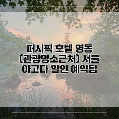 퍼시픽 호텔 명동 (관광명소근처) 서울 아고다 할인 예약팁