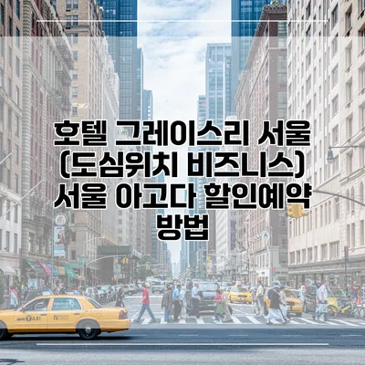 호텔 그레이스리 서울 (도심위치 비즈니스) 서울 아고다 할인예약 방법