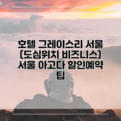 호텔 그레이스리 서울 (도심위치 비즈니스) 서울 아고다 할인예약 팁
