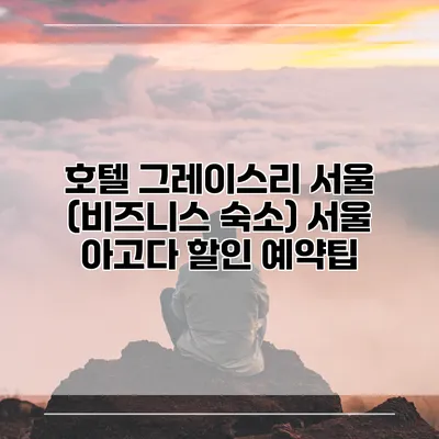 호텔 그레이스리 서울 (비즈니스 숙소) 서울 아고다 할인 예약팁