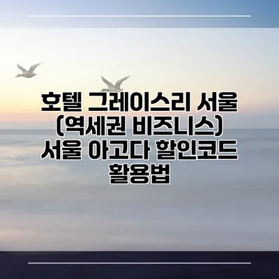 호텔 그레이스리 서울 (역세권 비즈니스) 서울 아고다 할인코드 활용법