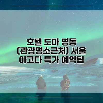 호텔 도마 명동 (관광명소근처) 서울 아고다 특가 예약팁