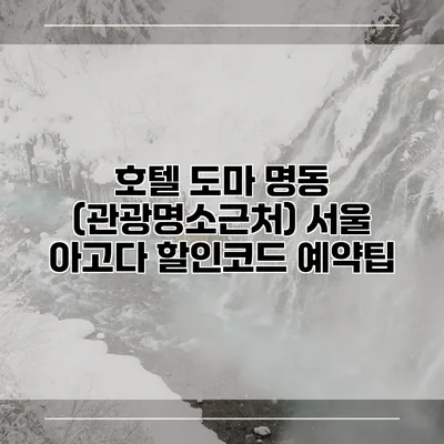 호텔 도마 명동 (관광명소근처) 서울 아고다 할인코드 예약팁