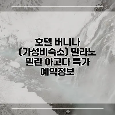 호텔 버니나 (가성비숙소) 밀라노 밀란 아고다 특가 예약정보