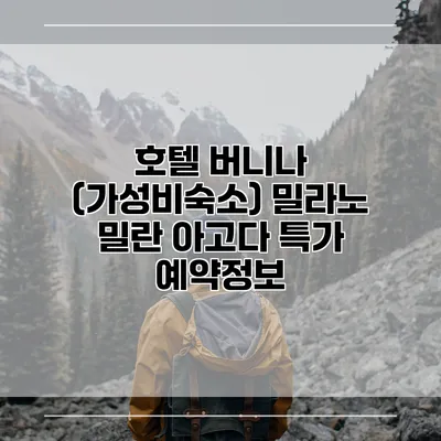 호텔 버니나 (가성비숙소) 밀라노 밀란 아고다 특가 예약정보