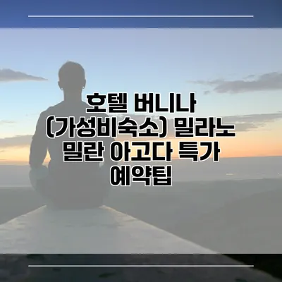 호텔 버니나 (가성비숙소) 밀라노 밀란 아고다 특가 예약팁