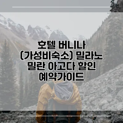 호텔 버니나 (가성비숙소) 밀라노 밀란 아고다 할인 예약가이드