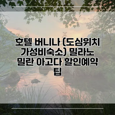 호텔 버니나 (도심위치 가성비숙소) 밀라노 밀란 아고다 할인예약 팁