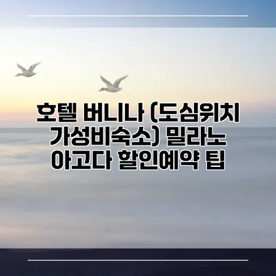 호텔 버니나 (도심위치 가성비숙소) 밀라노 아고다 할인예약 팁
