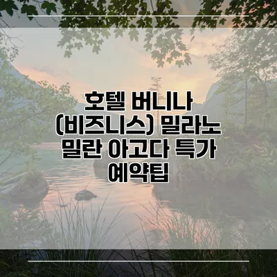 호텔 버니나 (비즈니스) 밀라노 밀란 아고다 특가 예약팁