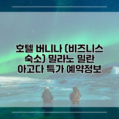 호텔 버니나 (비즈니스 숙소) 밀라노 밀란 아고다 특가 예약정보